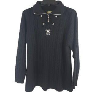 Hammerschmid St.Moutz Womens M Black‎ Cableknit Folkwear Alpine Austrian Sweater